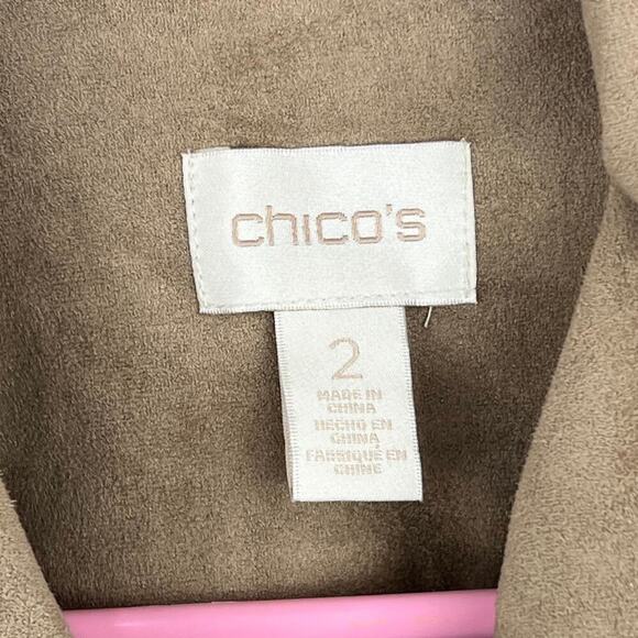 Chico's tan faux suede fringe vest festival womens size 2 US: Large - Picture 6 of 8